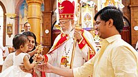 An Eastern Catholic Syro-Malabar Major Archbishop with his blessing cross