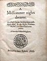 Falsely dated Midsummer Night's Dream (1619).