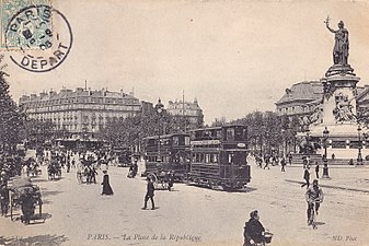Tramway der CGO, Linie Cours de Vincennes - Louvres, im Jahr 1900.