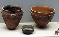 Neolithic clay cups from Sesklo, circa 5,500 BCE. National Museum Athens