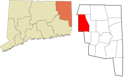 Ashford's location within the Northeastern Connecticut Planning Region and the state of Connecticut