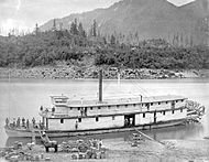Reliance, a sternwheeler at Yale on the Fraser River, c. 1880s.