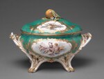 Covered tureen (terrine du roi); by the Manufacture nationale de Sèvres 1756; soft-paste porcelain with enamel and gilt decoration; overall: 24.2 cm; Cleveland Museum of Art