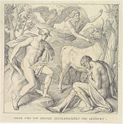 Argos wird von Hermes by Julius Schnorr von Carolsfeld (1794–1872)