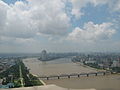 Yanggakdo Island in the middle of the river in Pyongyang