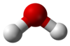 Ball-and-stick model of a water molecule