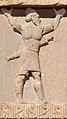 Hindush soldier, circa 480 BCE. He wears a Dhoti and a turban. Tomb of Xerxes I.