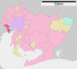 Location of Yatomi in Aichi Prefecture