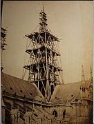 Construction of the spire around 1853.