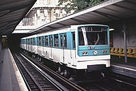 MP 73 rolling stock with green faces prior his renovation at Passy in 1994