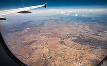 photo of Laguna Pueblo from airplane