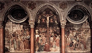 Kreuzigungsgruppe von Altichiero da Zevio in der Basilika.