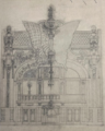 Butterfly Theater front elevation architectural drawing 1911