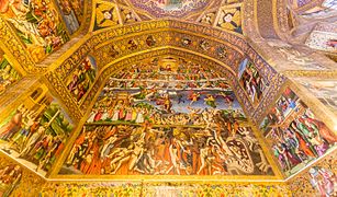 Depiction of Heaven, Earth, and Hell inside the Holy Savior Cathedral