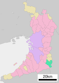 Location of Chihayaakasaka in Osaka Prefecture