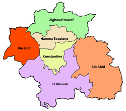 Map of the 6 districts of Constantine