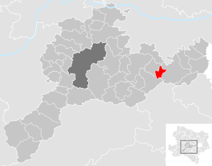 Lage der Gemeinde Eichgraben im Bezirk St. Pölten-Land (anklickbare Karte)