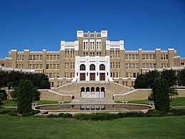Little Rock Central High School, completed in 1927; costing $1.5 million, at the time it was dubbed the most expensive school ever built in the United States[8]