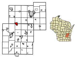 Location of Waupun in Fond du Lac County, Wisconsin.