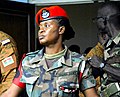 A female sergeant from the Ghana Army on a military exercise.