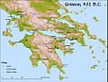 Peloponnesian League (550-366 BC) and Delian League (478/454-404 BC) in 431 BC.