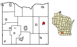 Location of Barneveld in Iowa County, Wisconsin.