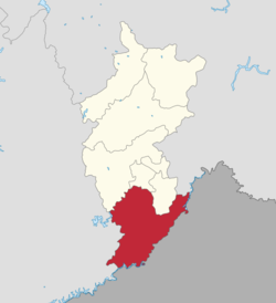 Ji'an (red) in Tonghua (white)
