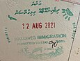 Maldives Entry stamp
