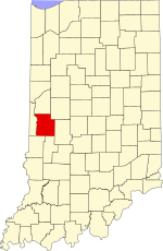 Map of Indiana highlighting Parke County