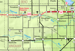 KDOT map of Kingman County (legend)