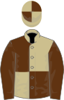 Beige and brown (quartered), brown sleeves