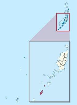 Location of Peleliu in Palau