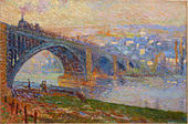 Rouen, Le Pont aux Anglais. This work is closely related to Le Pont aux Anglais, soleil couchant (Musée des Beaux-Arts de Rouen)