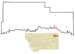 Location of Culbertson, Montana