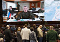 Commander of the Russian Reconciliation Center for Syria Lieutenant General Kuralenko briefs the press at the National Defense Management Center, 27 February 2016
