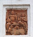 Terracotta wall decoration of Shiva and Parvati in the Banerjee family temple