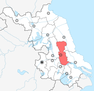 Lage von Taizhou in Jiangsu