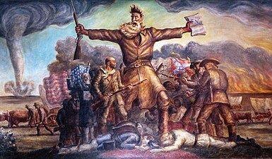 Mural "Tragic Prelude" depicting abolitionist John Brown in the Kansas State Capitol building, by John Steuart Curry (1930)