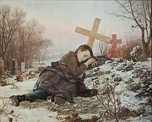 Orphan on mother's grave (1888)