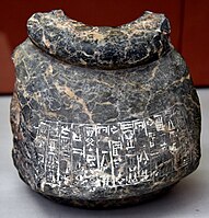 Votive macehead in the name of Ur-Ningirsu (inscription upside down). British Museum, BM 86917.[7]