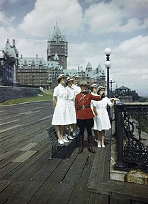 Women's Royal Naval Service officers sightseeing after the conference