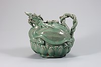 Pitcher in the shape of a Dragon Turtle, Goryeo dynasty, (National Treasure No. 96)