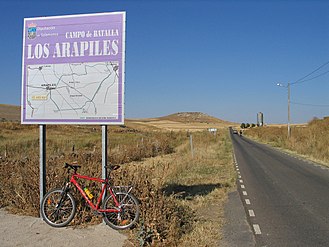 Sign showing the battlefield at Arapiles