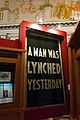 Image 4"A Man Was Lynched Yesterday" flag, hanging at the Library of Congress (from Civil rights movement (1896–1954))