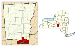 Location in Chenango County and the state of New York.