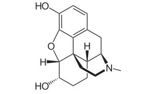 Skeletal formula of dihydromorphine