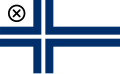 Finnish yacht club ensign. The circled X represents the club emblem