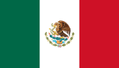 Flag of Mexico (charged vertical tricolour triband)