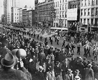 Bund parade on East 86th St., New York City (October 1939)