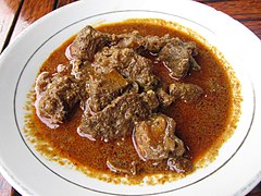 Gulai cancang, chopped meat gulai, a Padang food